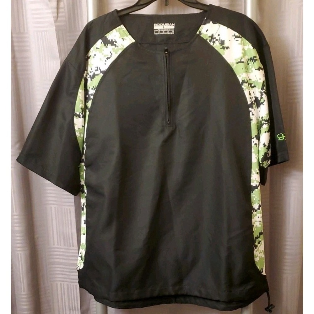 Boombah Shirt Mens L Black Quarter‎ Zip Performance Breathable Baseball